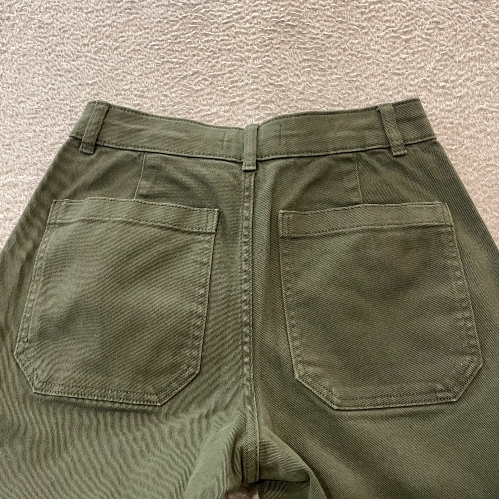 Everlane The Utility Barrel Pant Womens 4R Green High Rise Organic Cotton - Picture 7 of 13